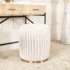 Ariel Pleated Stool - Cream -Taskers Sale Shop IMG 3990