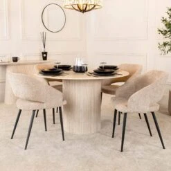 Denver Round Table & 4 Naples Chairs