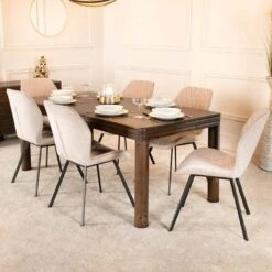 Cambridge Extendable Table & 6 Vancouver Taupe Chairs