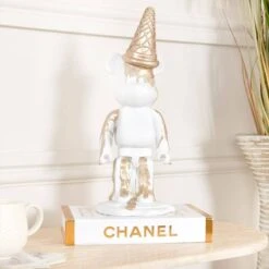 Mickey Bear With Ice Cream Cone - White