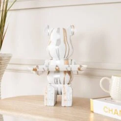 Mickey Bear With Tray - White