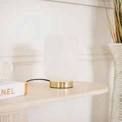 Sanremo Table Lamp - Frosted & Gold