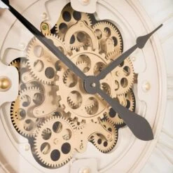 Tempered Glass Cream & Gold Wall Clock - 90cm -Taskers Sale Shop IMG 6062