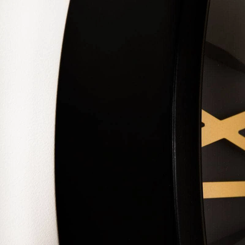 Tempered Glass Black & Gold Gears Wall Clock - 80cm 6 Tempered Glass Black & Gold Gears Wall Clock - 80cm - Image 4