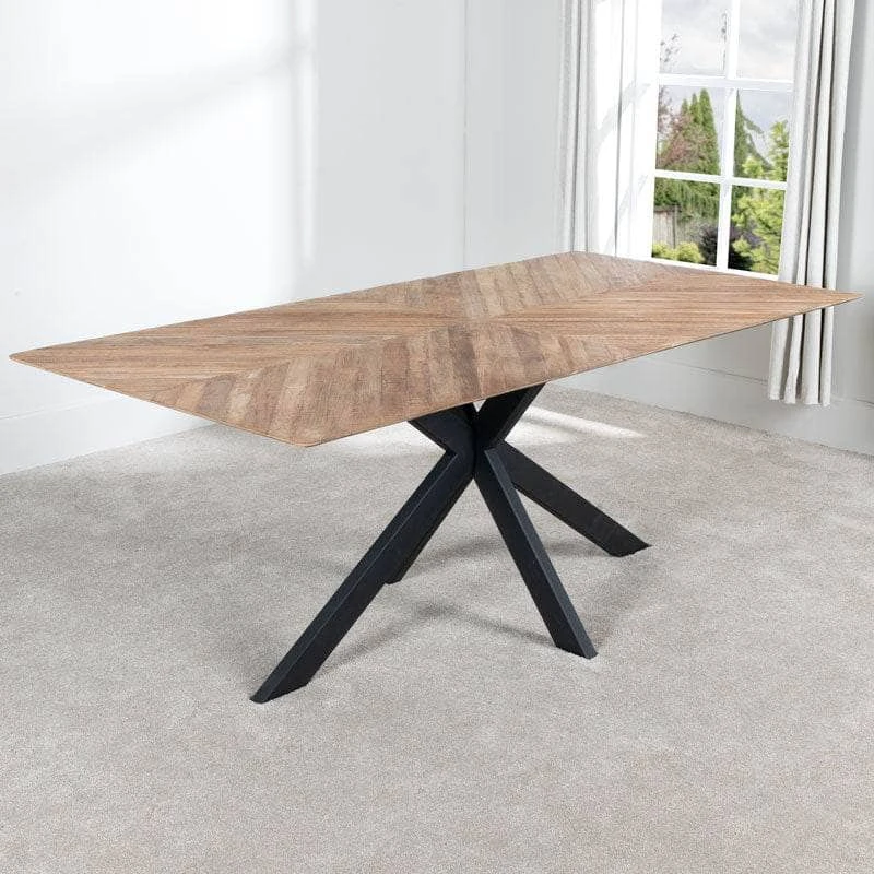 Herringbone Table & 6 Silver Montreal Chairs 4 Herringbone Table & 6 Silver Montreal Chairs - Image 3