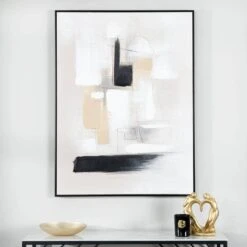 Abstract Black Painting On Canvas - 120 X 90cm