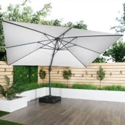 Weatherking Lazio 4x3m Parasol & Base - Light Grey 15 Weatherking Lazio 4x3m Parasol & Base - Light Grey -Taskers Sale Shop IMG 8103