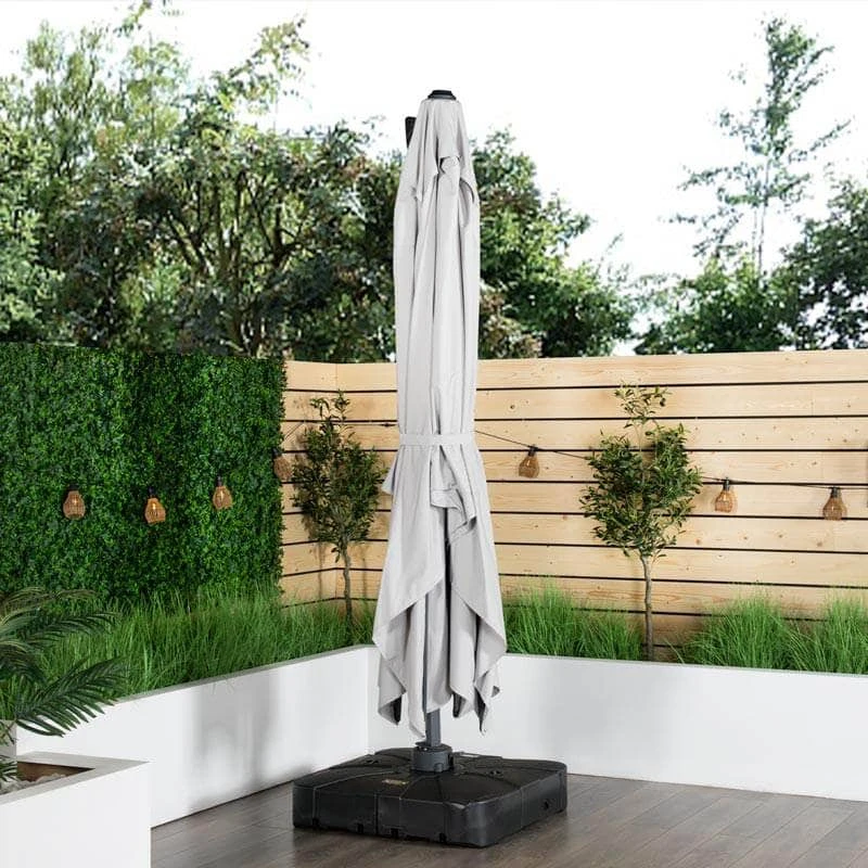Weatherking Lazio 4x3m Parasol & Base - Light Grey 6 Weatherking Lazio 4x3m Parasol & Base - Light Grey - Image 4