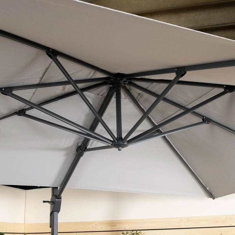 Weatherking Lazio 4x3m Parasol & Base - Light Grey 7 Weatherking Lazio 4x3m Parasol & Base - Light Grey - Image 5