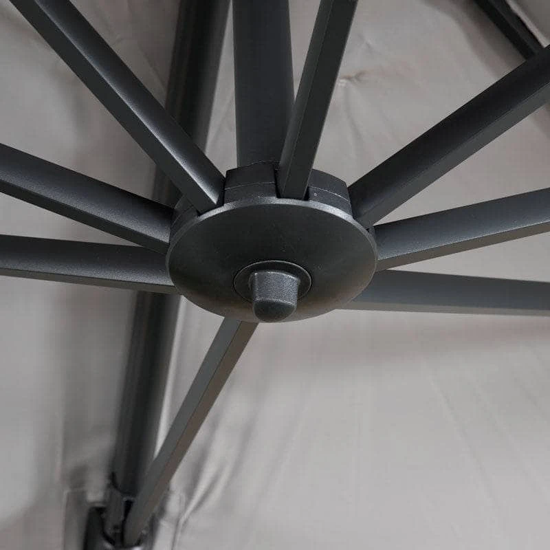 Weatherking Lazio 4x3m Parasol & Base - Light Grey 8 Weatherking Lazio 4x3m Parasol & Base - Light Grey - Image 6