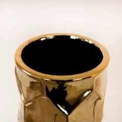 Gold Hexagon Design Vase - Medium 8 Gold Hexagon Design Vase - Medium -Taskers Sale Shop IMG 9047