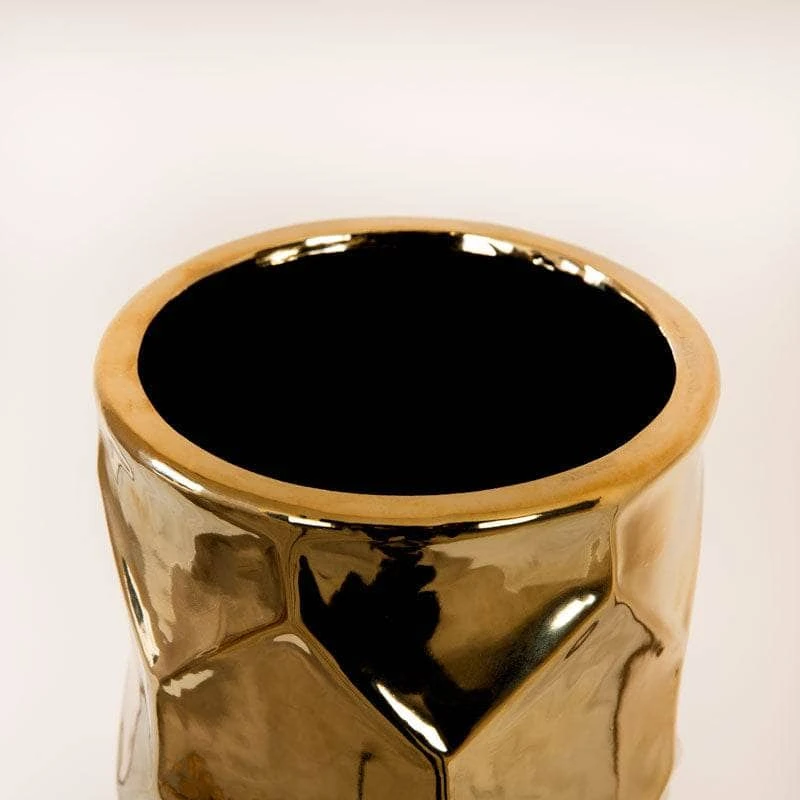 Gold Hexagon Design Vase - Medium 5 Gold Hexagon Design Vase - Medium - Image 3