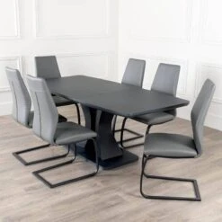 Picasso Large Extending Dining Table - Charcoal 13 Picasso Large Extending Dining Table - Charcoal -Taskers Sale Shop IMG 9360