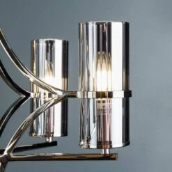 Rome 5 Light Nickel & Smoked Glass Pendant Light 10 Rome 5 Light Nickel & Smoked Glass Pendant Light -Taskers Sale Shop IMG 9895