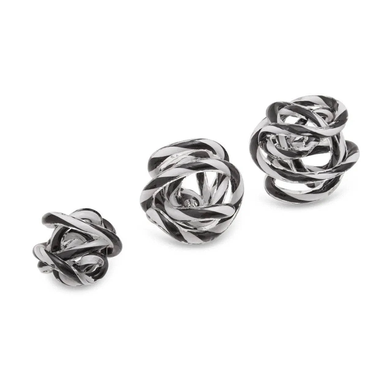 Knot Décor Black & White Glass Ornament - Small 3 Knot Décor Black & White Glass Ornament - Small