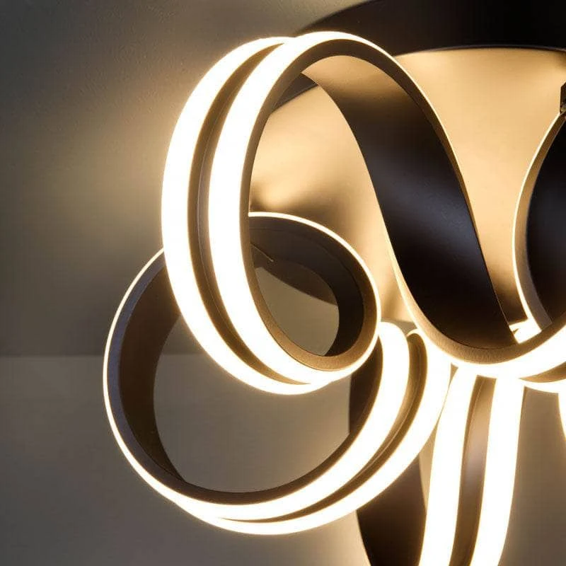 LED Spiral Pendant Light - Sand Black 4 LED Spiral Pendant Light - Sand Black - Image 2