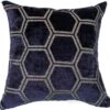 Large Hexagonal Cut Velvet Cushion - Navy 1 Large Hexagonal Cut Velvet Cushion - Navy -Taskers Sale Shop Large Hexagonal Cut Velvet Cushion Navy