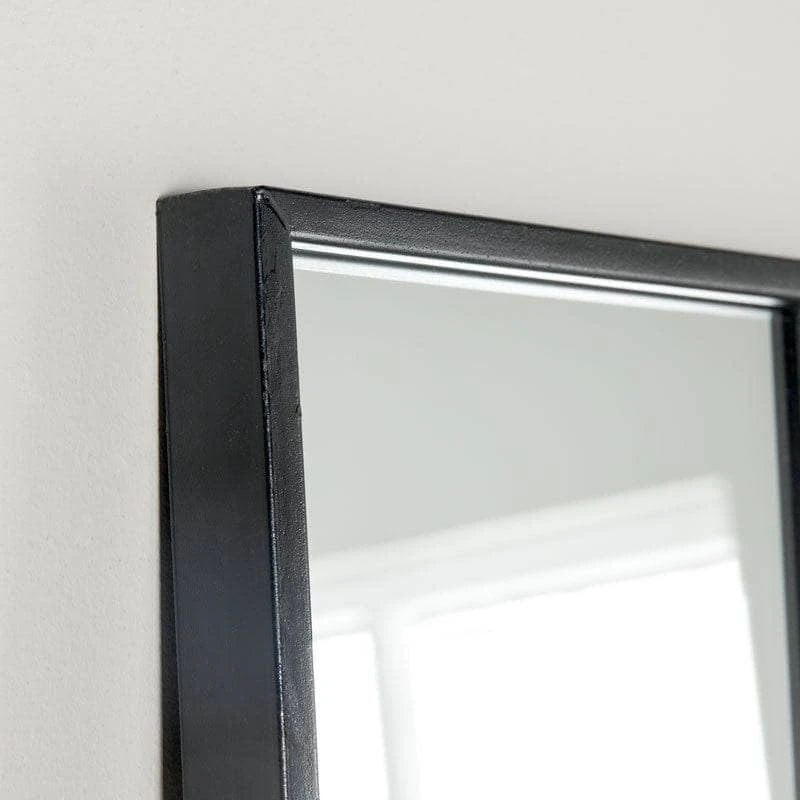 Large Squared Window Mirror - Black 6 Large Squared Window Mirror - Black - Image 4