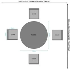 Weatherking Stone Round Table Set 25 Weatherking Stone Round Table Set -Taskers Sale Shop Layo 4 Seater Footprint