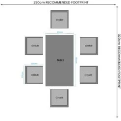 Weatherking Stone Rectangle 6 Seater Dining Set 21 Weatherking Stone Rectangle 6 Seater Dining Set -Taskers Sale Shop Layo Footprint