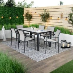 Weatherking Stone Rectangle 6 Seater Dining Set