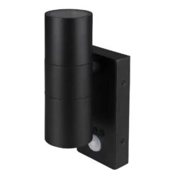 Strasbourg Up & Down Wall Light With PIR - Black