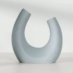 Light Grey U Shaped Vase - 20cm 7 Light Grey U Shaped Vase - 20cm -Taskers Sale Shop Light Grey U Shaped Vase 20cm 1