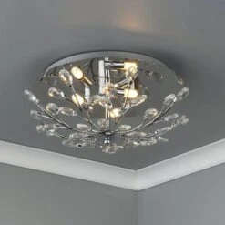 Luarca 3 Light Flush Flora Crystal Ceiling Light 17 Luarca 3 Light Flush Flora Crystal Ceiling Light -Taskers Sale Shop Luarca 3 Light Flush Flora Crystal Ceiling Light