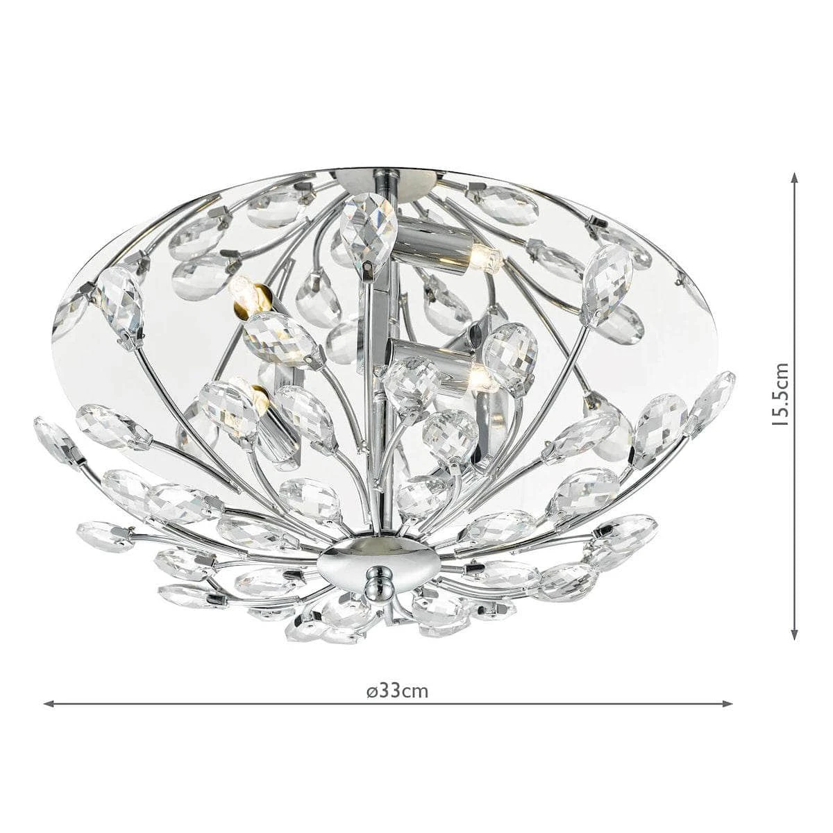 Luarca 3 Light Flush Flora Crystal Ceiling Light 6 Luarca 3 Light Flush Flora Crystal Ceiling Light - Image 4