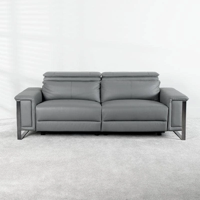 Lucca 3 Seater Power Recliner Sofa - Grey 5 Lucca 3 Seater Power Recliner Sofa - Grey - Image 3