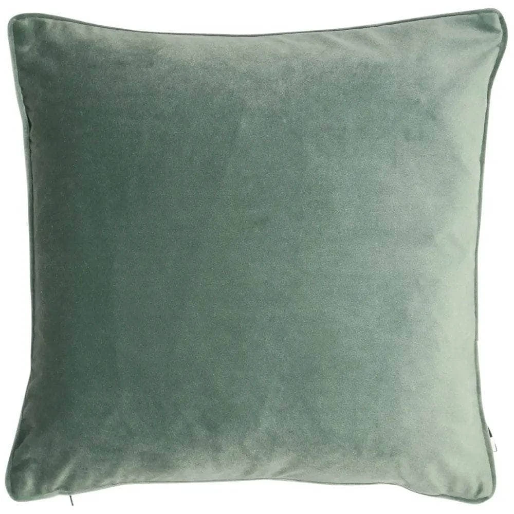 Matt Velvet Cushion With Piping - Eucalyptus 3 Matt Velvet Cushion With Piping - Eucalyptus