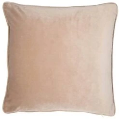 Matt Velvet Cushion With Piping - Mink