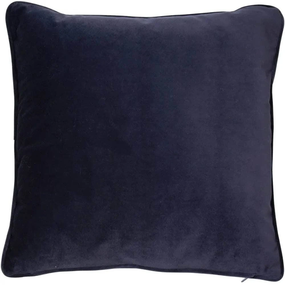 Matt Velvet Cushion With Piping - Navy 3 Matt Velvet Cushion With Piping - Navy