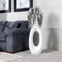 Matt White Hollow Planter - 111cm