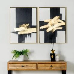 Monochrome Abstract Framed Canvas -Taskers Sale Shop Monochrome Abstract Framed Canvas