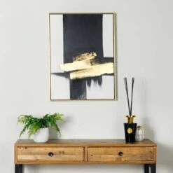 Monochrome Abstract Framed Canvas