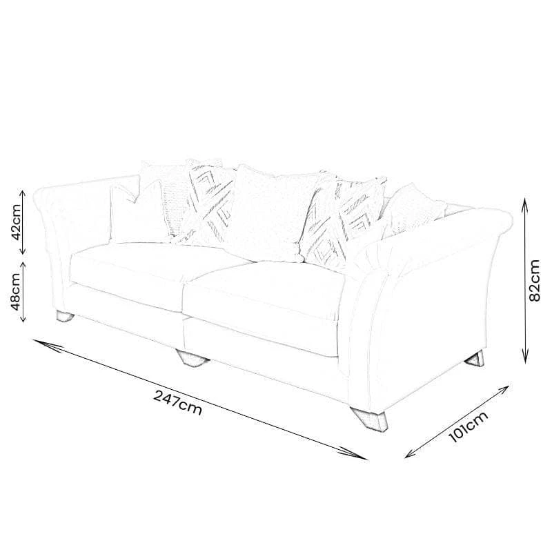 Normandy 4 Seater Sofa - Taupe 10 Normandy 4 Seater Sofa - Taupe - Image 8