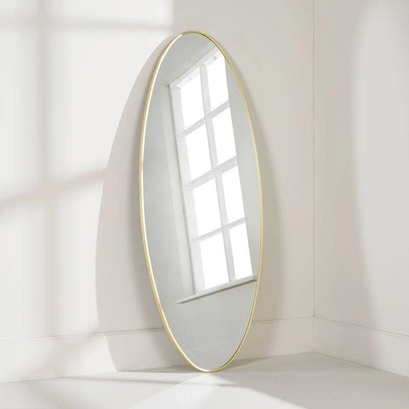 Oval Wall Mirror - Gold 4 Oval Wall Mirror - Gold - Image 2