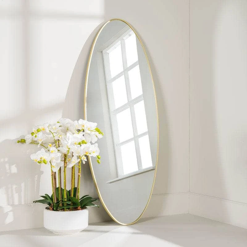 Oval Wall Mirror - Gold 3 Oval Wall Mirror - Gold