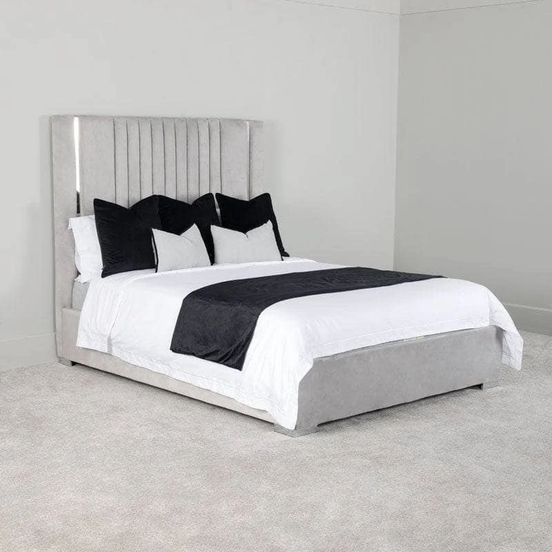 Poppy King Size Ottoman Bed - Silver 5 Poppy King Size Ottoman Bed - Silver - Image 3