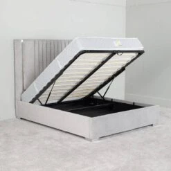 Poppy King Size Ottoman Bed - Silver 15 Poppy King Size Ottoman Bed - Silver -Taskers Sale Shop Poppy King Size Ottoman Bed Silver 7