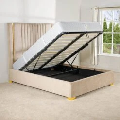 Poppy King Size Ottoman Bed - Taupe 16 Poppy King Size Ottoman Bed - Taupe -Taskers Sale Shop Poppy King Size ottoman Bed Taupe 1