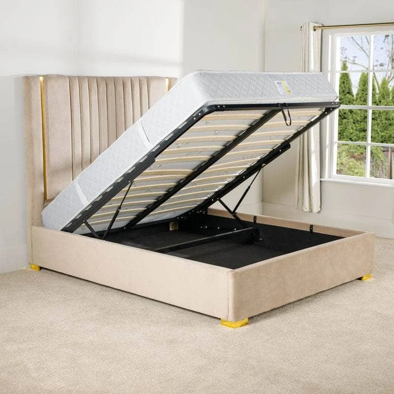 Poppy King Size Ottoman Bed - Taupe 9 Poppy King Size Ottoman Bed - Taupe - Image 7