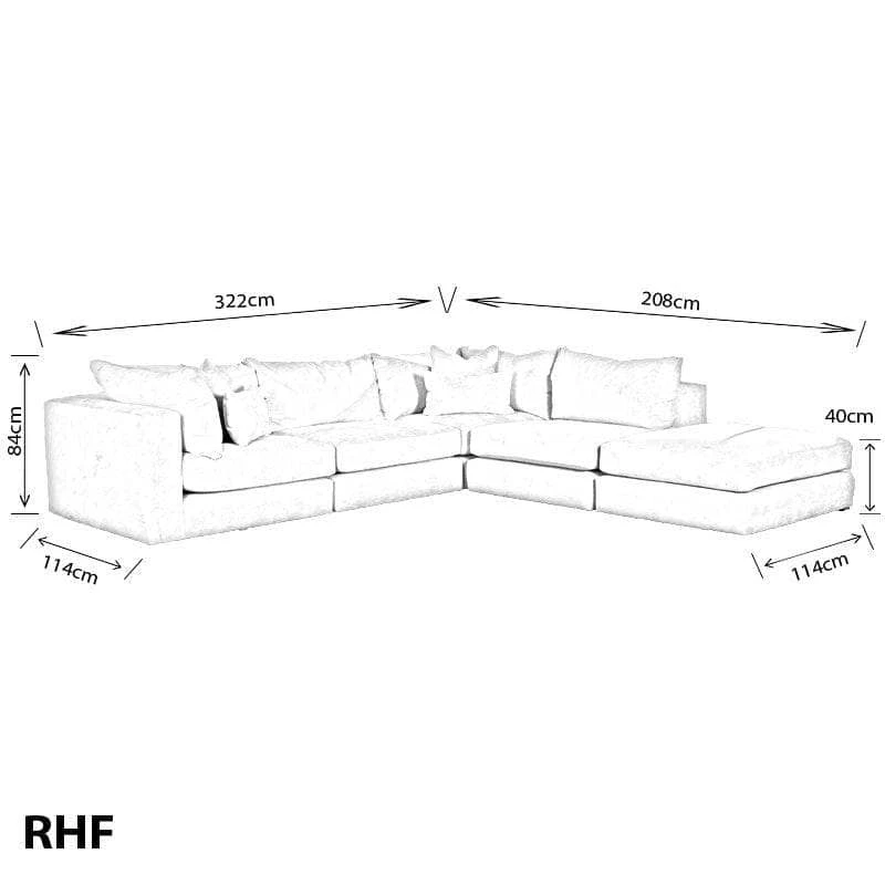 Prague Chaise Corner Sofa - Silver 12 Prague Chaise Corner Sofa - Silver - Image 10