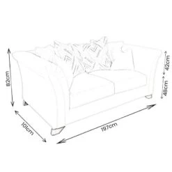 Reims 2 Seater Sofa - Grey -Taskers Sale Shop Reims 2 Seater Dimensions