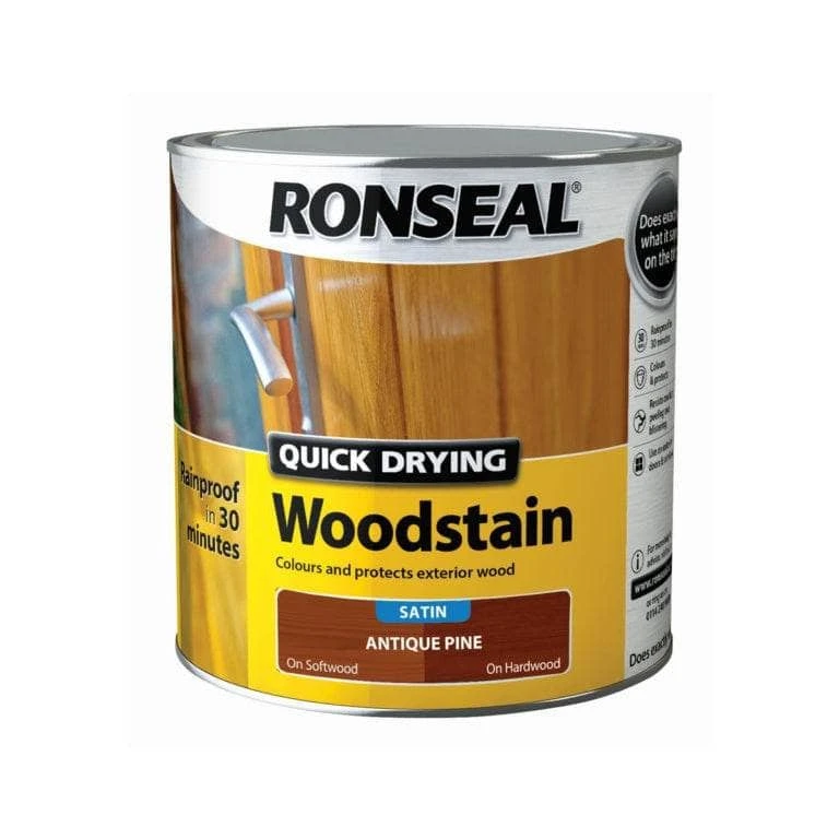 Ronseal Quick Dry Satin 2.5L Wood Stain - Antique Pine 3 Ronseal Quick Dry Satin 2.5L Wood Stain - Antique Pine