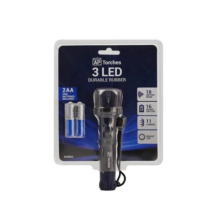 LED Tuff Rubber Torch 3 LED Tuff Rubber Torch