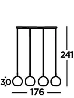 4 Light Matt Black Bar Pendant Light -Taskers Sale Shop S.LIGHT 4L MATT BLK BAR PEND 1024 4SM