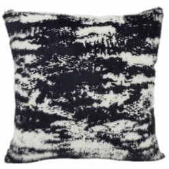 Touchme Faux Animal Skin Cushion - Black