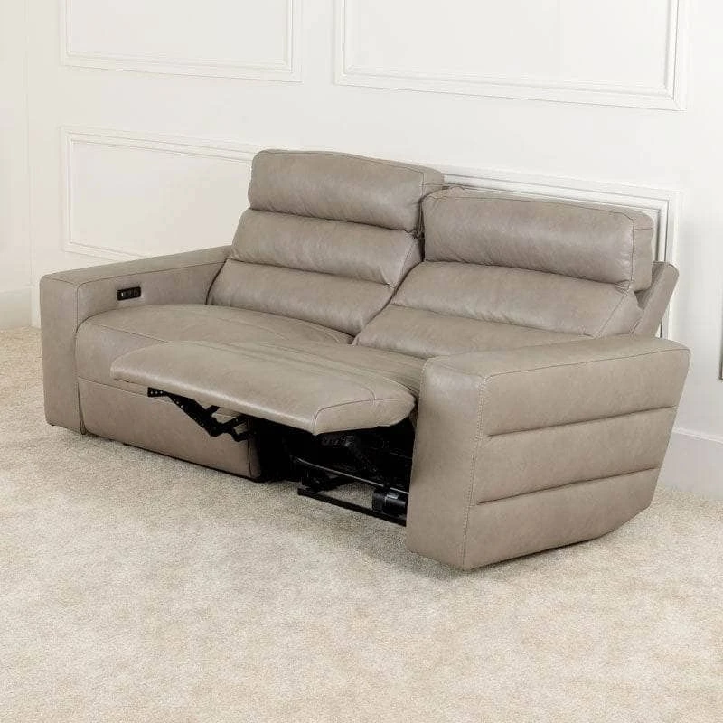 Salerno 3 Seater Power Sofa - Taupe 5 Salerno 3 Seater Power Sofa - Taupe - Image 3